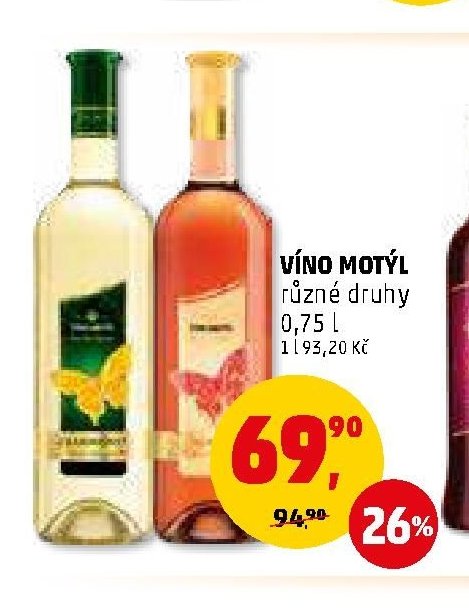 VÍNO MOTÝL různé druhy