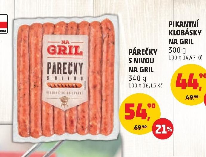 Párečky s nivou na gril