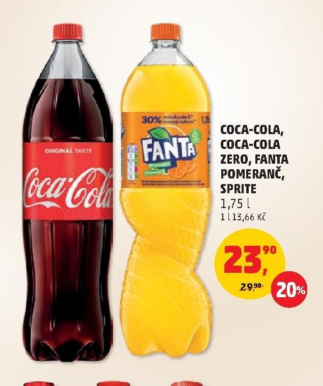 Coca-Cola, Coca-Cola Zero, Fanta pomeranč, 1,75 l