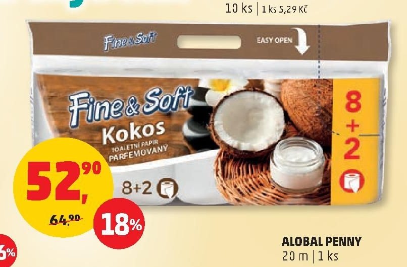 Toaletní papír Fine & Soft kokos