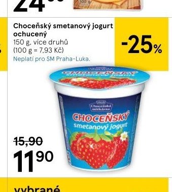 Choceňský smetanový jogurt ochucený