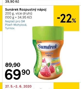 Sunárek Rozpustný nápoj