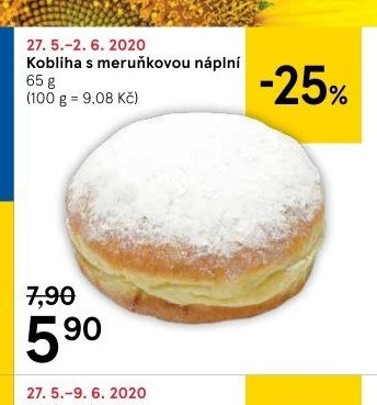 Kobliha s meruňkovou náplní