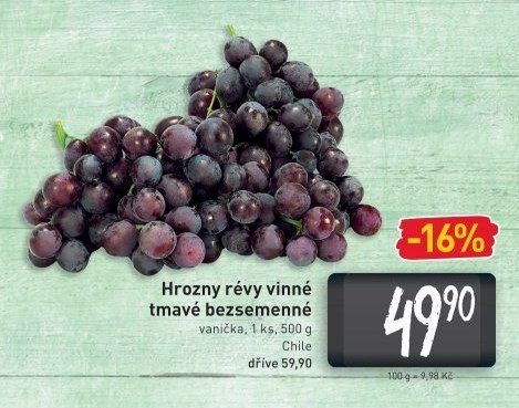 Hrozny révy vinné tmavé bezsemenné