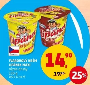 Tvarohový krém Lipánek Maxi