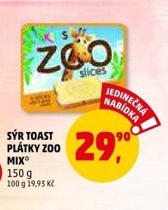 Sýr Toast plátky Zoo Mix