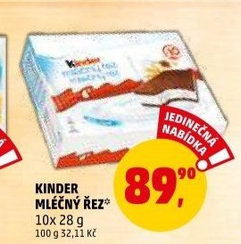 Kinder Mléčný řez