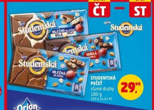 STUDENTSKÁ PEČEŤ různé druhy 180 g