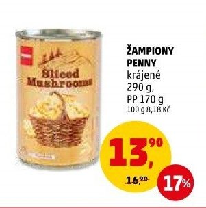 Žampiony Penny krájené