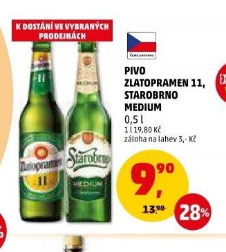 Pivo Zlatopramen 11, Starobrno Medium