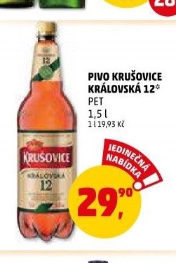 Pivo Krušovice Královská 12° PET