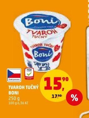 Tvaroh tučný Boni 250 g