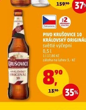 Pivo Krušovice 10 královský originál 0,5 l