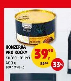 KONZERVA PRO KOČKY kuřecí, telecí