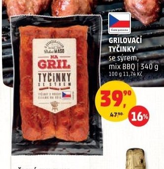 GRILOVACÍ TYČINKY se sýrem, mix BBQ
