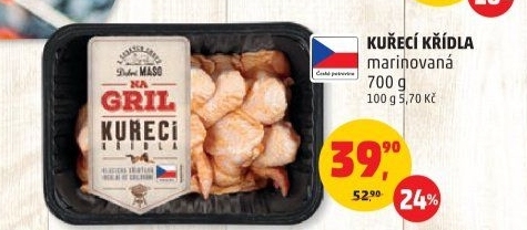 Kuřecí křídla marinovaná Na gril Penny