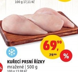 Kuřecí prsní řízky mražené