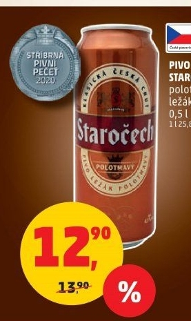 Pivo polotmavý ležák Staročech
