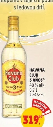 Rum kubánský bílý Aňejo 3 Anos Havana club
