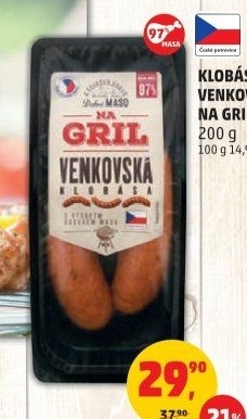 Venkovská klobása Na gril Penny