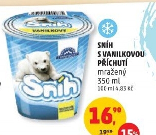 Zmrzlina sníh v kelímku Tipafrost