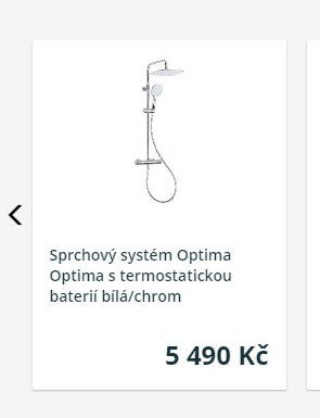 Sprchový systém Optima Optima s termostatickou baterií bílá/chrom