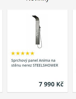 Sprchový panel Anima na stěnu nerez STEELSHOWER