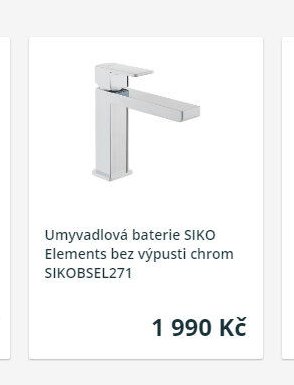 Umyvadlová baterie SIKO Elements bez výpusti chrom SIKOBSEL271