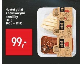 Hovězí guláš s houskovými knedlíky