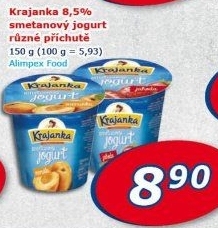 Jogurt smetanový ochucený Krajanka