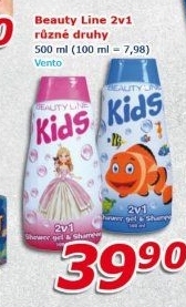 Šampon a sprchový gel 2v1dětský Beauty Line Vento