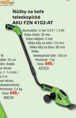 Nůžky na keře teleskopické AKU FZN 4102-AT