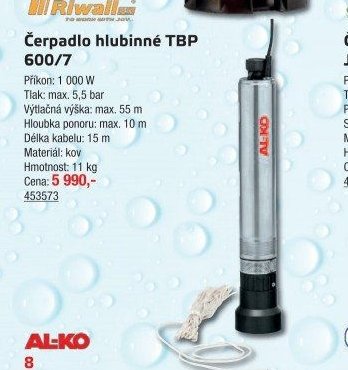 Čerpadlo hlubinné TBP 600/7
