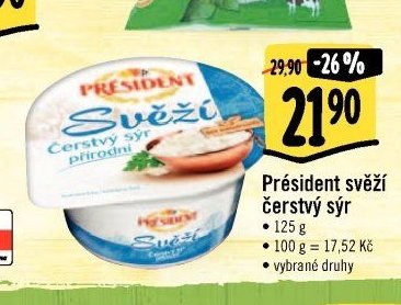 President svěží čerstvý sýr