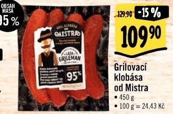 Grilovací klobása od Mistra Láďa Grileman Kostelecké uzeniny