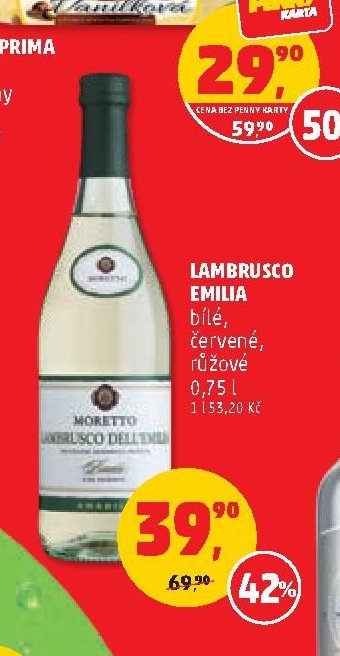 Lambrusco Emilia bílé, červené, růžové, 0,75 l