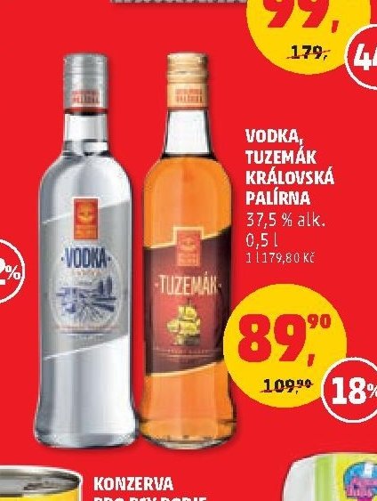 Vodka, Tuzemák Královská Palírna, 0,5 l