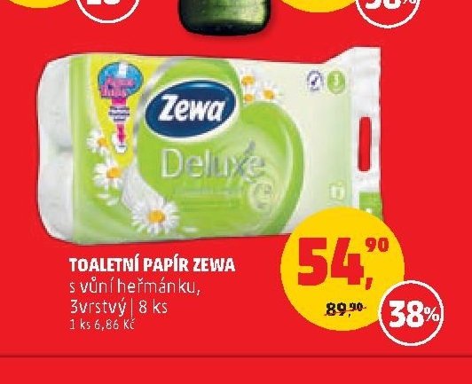 Toaletní papír Zewa s vůní heřmánku, 3vrstvý, 8 ks