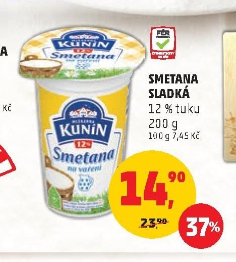 Smetana sladká 12 % tuku 200 g