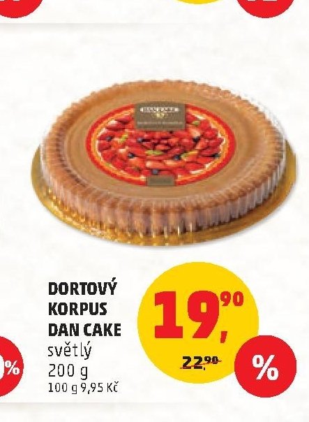 Dortový korpus Dan Cake světlý 200 g