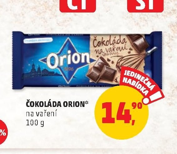 Čokoláda Orion na vaření