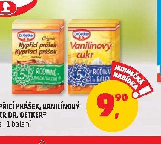 Kypřící prášek, vanilínový cukr Dr. Oetker