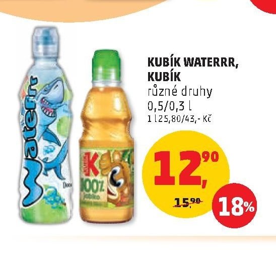 KUBÍK WATERR, KUBÍK různé druhy 0,5/0,3 l