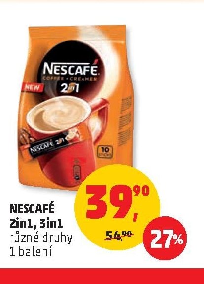 NESCAFÉ 2in1, 3in1 různé druhy 1 balení