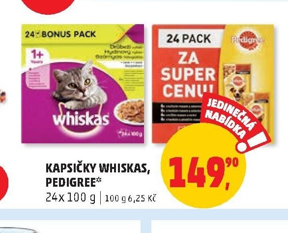 Kapsičky Whiskas, Pedigree