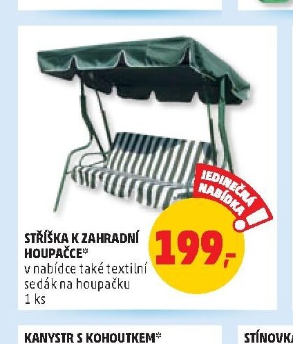 Stříška k zahradní houpačce