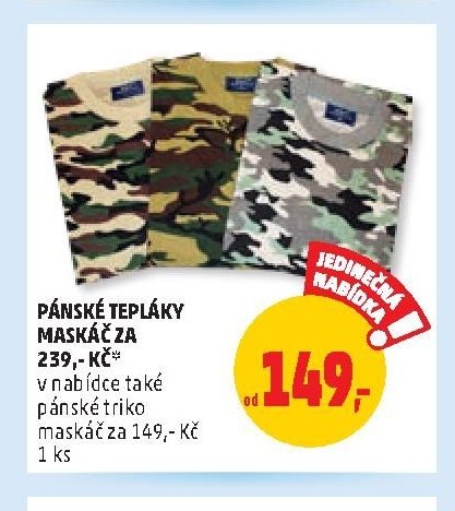 Pánské tepláky maskáč