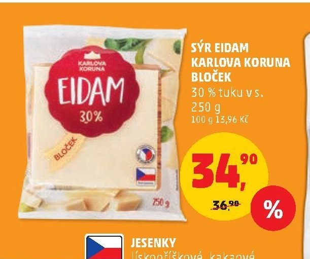 Sýr Eidam Karlova Koruna bloček