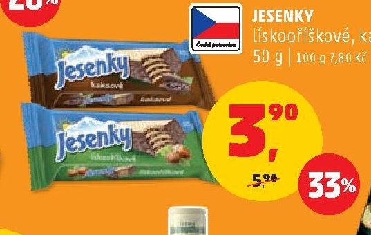 Jesenky lískooříškové, kakaové