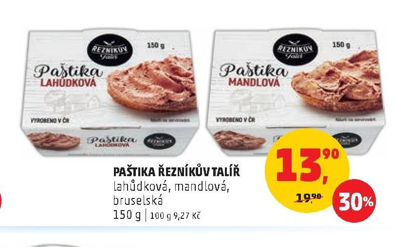 PAŠTIKA ŘEZNÍKŮV TALÍŘ lahůdková, mandlová, bruselská 150 g